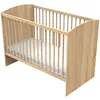 Image de Lit BÃ©bÃ© 120 X 60 Avec TÃªtes De Lit Arrondies En Bois DÃ©cor ChÃªne DorÃ©