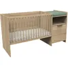 Image de Lit CombinÃ© 120x60 Ãvolutif En 90x190 Avec Porte DÃ©cor ChÃªne DorÃ©
