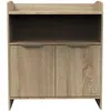 Image de Commode Ã Langer 2 Portes Et Une Niche Avec PoignÃ©es DorÃ©es DÃ©cor ChÃªne DorÃ©