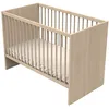 Image de Lit BÃ©bÃ© 120x60 Ã Barreaux En Bois DÃ©cor ChÃªne Suave