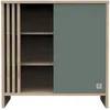 Image de Commode 1 Porte ColorÃ©e Et 3 Niches Avec Claustra En Bois DÃ©cor ChÃªne Suave