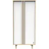 Image de Armoire 2 Portes En DÃ©cor ChÃªne Velours Et Blanc Avec Appliques En Bois