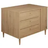 Image de Commode-Ãlot BÃ©bÃ© DÃ©cor Bois ChÃªne Suave Avec Rangements 3 Faces