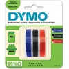 Image de Dymo S0847750 - (9 mm) - Blanc sur noir/rouge/bleu - Ruban