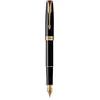 Image de Parker Stylo-Plume Sonnet, Laque Noire Avec Attributs Finition Or, Plume Moyenne - LivrÃ© Dans Son Ãcrin