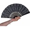 Image de EVENTAIL TISSU ET PLASTIQUE NOIR 45CM
