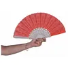 Image de Eventail Tissu et Plastique rouge 45cm ouvert