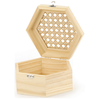 Image de Boîte hexagonale couvercle en cannage 13 x 11,3 x 6 cm