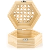 Image de Boîte hexagonale couvercle en cannage 16,5 x 14,3 x 8 cm