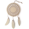Image de Attrape-rêve plumes en bois - 12.5x23.5x2 cm