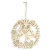 Image de Suspension ajourée en bois Hibou - 22 cm