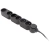 Image de Bloc HOME 6 Prises 16A avec Interrupteur Noir et Fiche Extraplate CÃ¢ble 1,5m