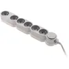 Image de Bloc HOME 6 Prises 16A avec Interrupteur Silver et Fiche Extraplate CÃ¢ble 1,5m