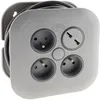 Image de Enrouleur domestique 3 x 2P+T + 2xUSB - 7m - Gris - Zenitech