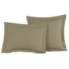 Image de Lot De 2 Taies D'oreiller En Percale De Coton Taupe 50x70 Cm