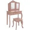 Image de Coiffeuse et tabouret Sissi pour enfant - Rose