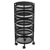 Image de Resserre de cuisine 4 Paniers rotatifs sur roues en MÃ©tal Noir H 76 cm
