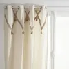 Image de DÃ©coration murale - Blanc - Beige lin - COTON - 140x2x260 cm - 8 oeillets