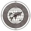 Image de Pendule murale Monde en MÃ©tal Gris industriel D 68 cm