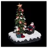 Image de Village de NoÃ«l lumineux PÃ¨re noÃ«l dans son fauteuil autour d'un sapin