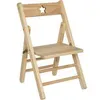 Image de Chaise enfant pliante, beige en bois