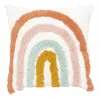 Image de Coussin Arc-En-Ciel Effet Peluche 40 X 40 Cm - Ecru