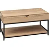 Image de Table basse avec plateau relevable Effet chÃªne naturel et MÃ©tal noir L 95 cm