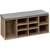 Image de Rangement Chaussure Design Chic Banc En Bois Nat 9 Places -l105xp34xh49cm