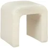 Image de Pouf en tissu Ã  bouclettes "Servi" - Blanc cassÃ© - L 41 x P 35,5 x H 43 cm