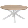 Image de Table De Jardin Oriengo Bois D'acacia Blanc Ã111,5 X H.75,5 Cm