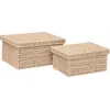Image de Ensemble de 2 boÃ®tes Ã  documents pour bureau KORD - Beige