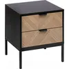 Image de Table de chevet 2 tiroirs chevron en bois ÃLONE - Noir