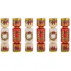 Image de Lot de 6 crackers imprimÃ©s Couronne de NoÃ«l - Rouge et blanc
