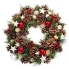 Image de Couronne de  NoÃ«l Houx Ãtoiles Pommes de pin D 35 cm