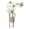 Image de Fleur artificielle Camelia vase en verre et corde H 39 cm