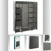Image de Armoire 1 penderie + Ã©tagÃ¨re grise - Gris