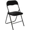 Image de Chaise pliante effet velours - Noir