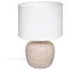 Image de Lampe Ã Poser En CÃ©ramique Beige Et Abat Jour Blanc H 39.5 Cm