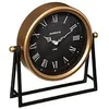 Image de Horloge Ã  poser en mÃ©tal Noir et DorÃ© 27 x 26 cm