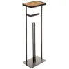 Image de D?rouleur papier toilette WC avec r?serve et support t?l?phone en m?tal Noir charbon