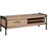 Image de Meuble TV industriel mÃ©tal et bois Siam - L. 130 x H. 45 cm - Marron bois
