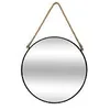 Image de Miroir mural en MÃ©tal Noir  avec corde D 37 cm
