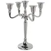 Image de Bougeoir Chandelier 5 tÃªtes en MÃ©tal Argent H 27 cm