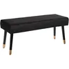 Image de Banc en Polyester effet velours SalomÃ© l.100 x P.35x cm - Noir