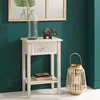 Image de Table de chevet en bois blanchi 1 tiroir H 67 cm