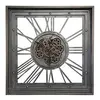 Image de Pendule murale en MÃ©tal gris avec mÃ©canisme apparent 80 x 80 cm