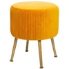 Image de Tabouret en Velours Ocre plissÃ© H 41 cm