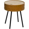 Image de Table d'appoint coffre scandi Shiro - Diam. 38 x H. 45 cm - Jaune moutarde
