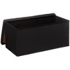 Image de 2 en 1 Pouf pliant double et Coffre de rangement Noir 76 x 37.5 cm
