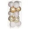Image de DÃ©co de sapin Lot de 15 Boules de NoÃ«l D 5 cm - Or et Blanc